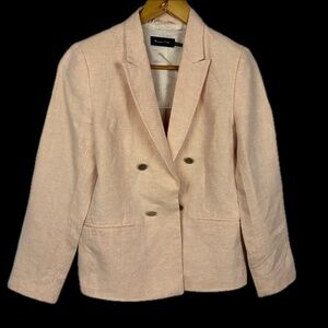 Massimo Dutti Women Linen Blazer Jacket 42 /11 Breathable Luxury Office Minimal